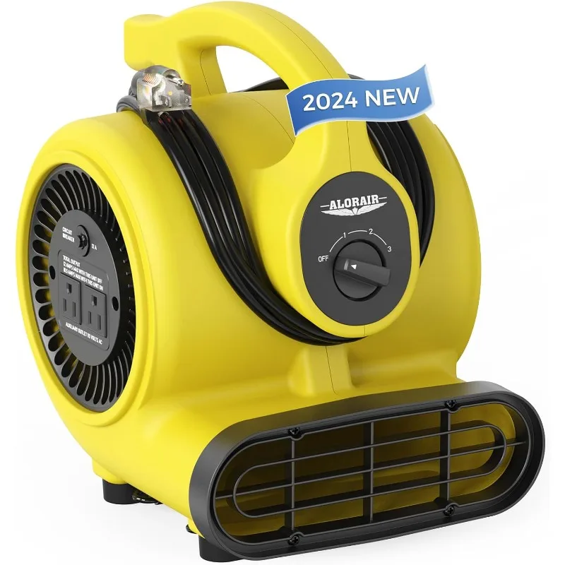 

600 CFM Air Mover Blower Fan for Industrial, Workshop, and Home Use - 3 Speeds, 5 Adjustable Angles and Daisy Chain