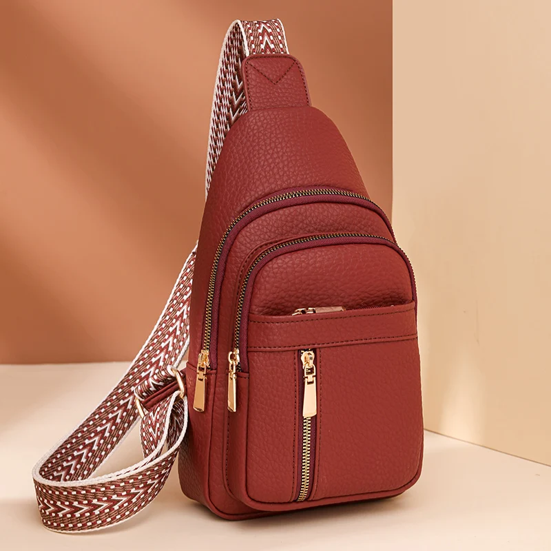 

Women's Waist Bag PU Crossbody Bags with Multiple Pockets, Wide Adjustable Strap, Fashion Fanny Pack for Travel, Running, Hiking