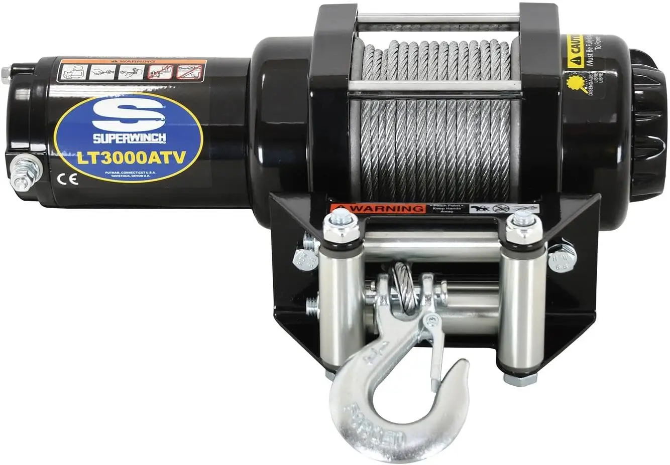 

Superwinch 1130220 LT3000 12V DC WInch 3,000lb/1361kg Single Line Pull with Roller Fairlead, 3/16in x 50ft Steel Wire Rope