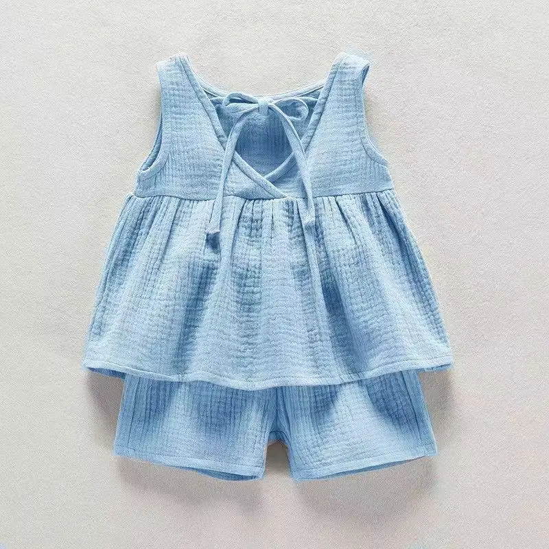 Summer Sleeveless Baby Girl Clothes Children's Set for Girl Outfit Clothing Mother Kids