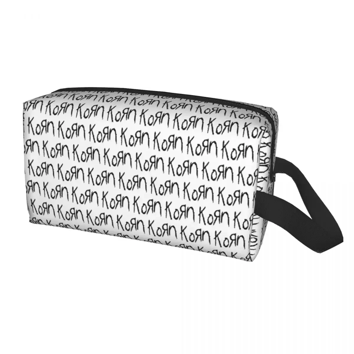 Bolsa de aseo con logotipo y símbolo de Korns Kawaii para mujer, bolsa de viaje, banda de Rock, organizador de maquillaje, Kit de almacenamiento de belleza, Dopp