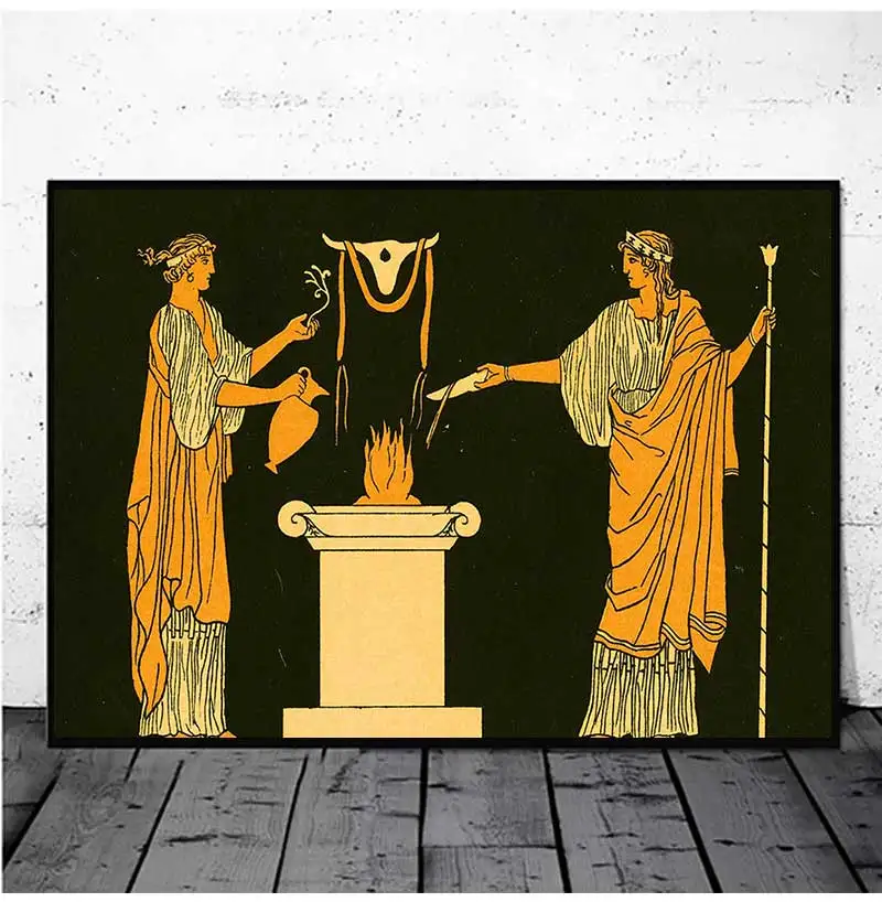 1pc frameless Canvas Painting Vintage Abstract Ancient Greek Mythology Ancient Life  Art Poster Canvas Painting Wall Prints Pict