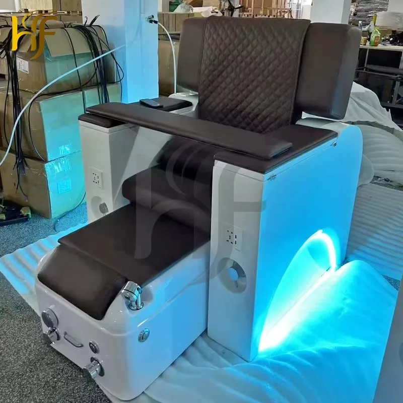 

Best Selling Electric Massage Pedicure Station Nail Salon Foot Spa Pipeless Luxury Pedicure Chair And Manicure