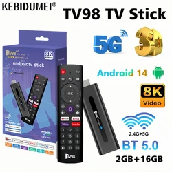 TV98 ATV 8K Smart TV Stick Android 14 ATV Allwinner H313 2,4G 5G Wifi compatible con reproductor OTA 4K BT5.0 2GB 16GB caja de TV remota por voz