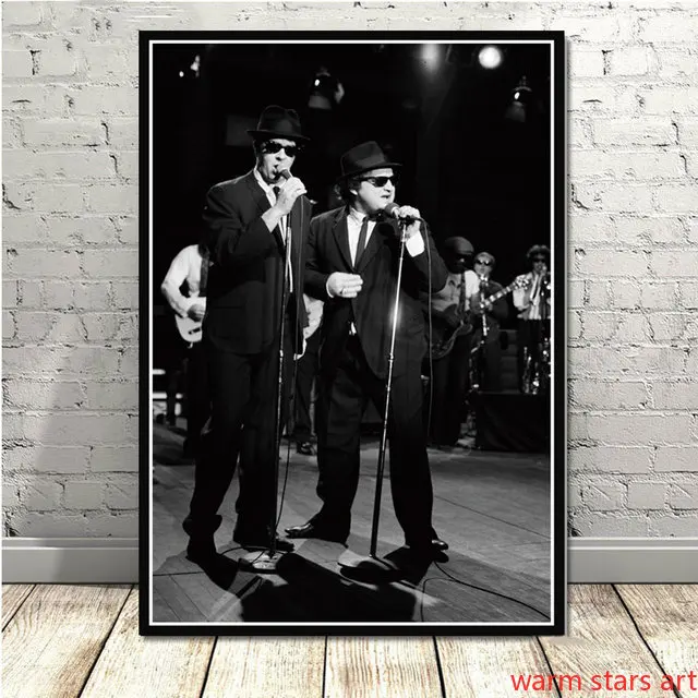 The Blues Brothers Vintage Movie Poster 1980 Retro Music Band Art Painting Vintage Canvas Painting Home Room Decor Unframed