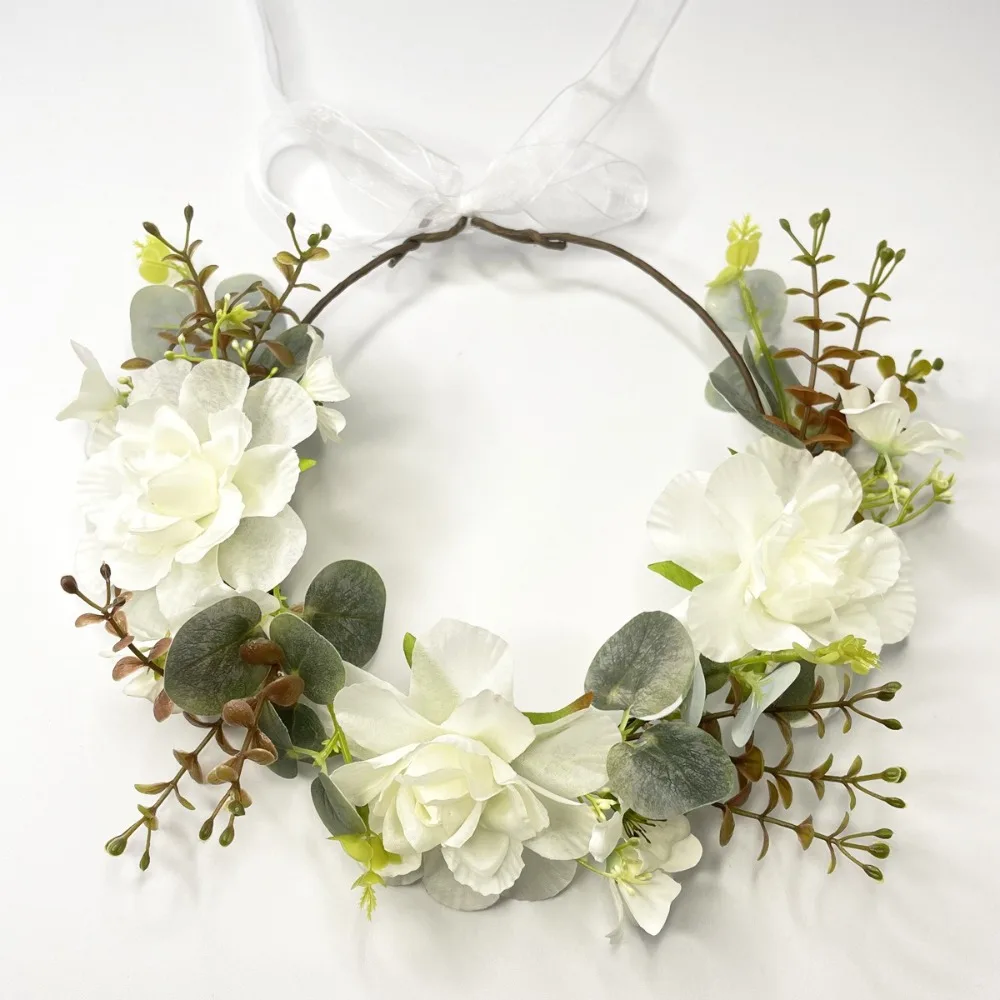 

Gradient Sweet Artificial Flower Headband Boho Fluffy Energetic Wreath Flower Crown Artificial Flower Flower Headdress Festivals