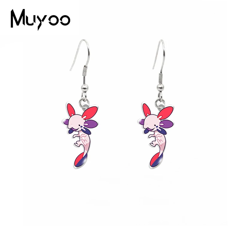 2022 New Pride Axolotl Dangle Earring Lovely Animal Acrylic Fish Hook Earrings Cute Epoxy Jewelry Gifts