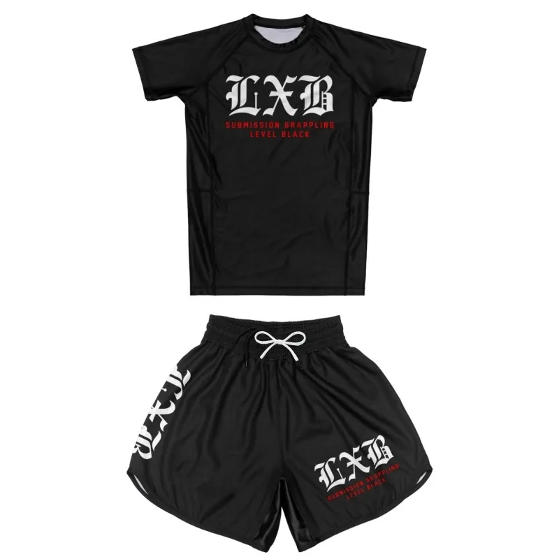 

2026 New Jiu-Jitsu Training Set, Breathable Quick-Drying Gothic Style Short-Sleeve Shorts Running and Fitness Apparel, Unisex