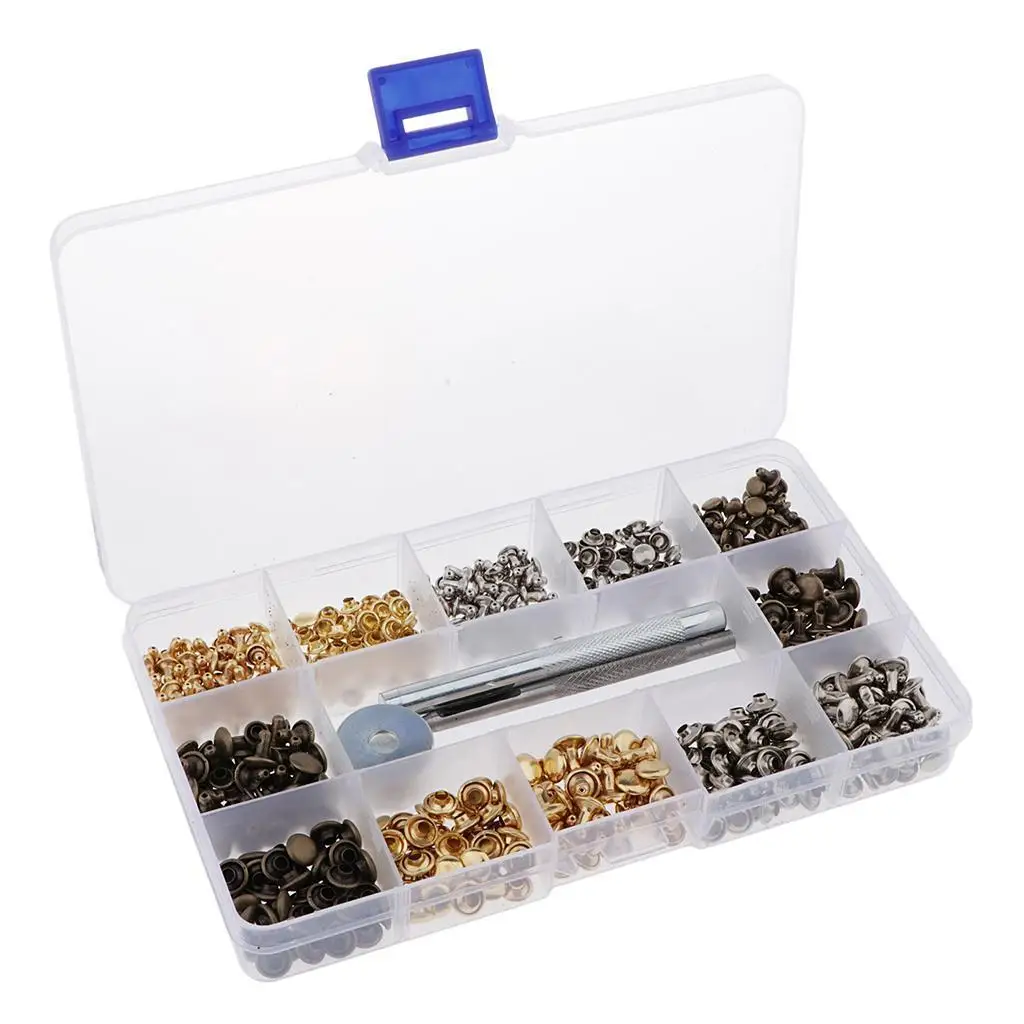 Metal Painted Double Cap Snap Button Leather Rivet Studs Craft Supplies for Hat Bag Shoe Belts