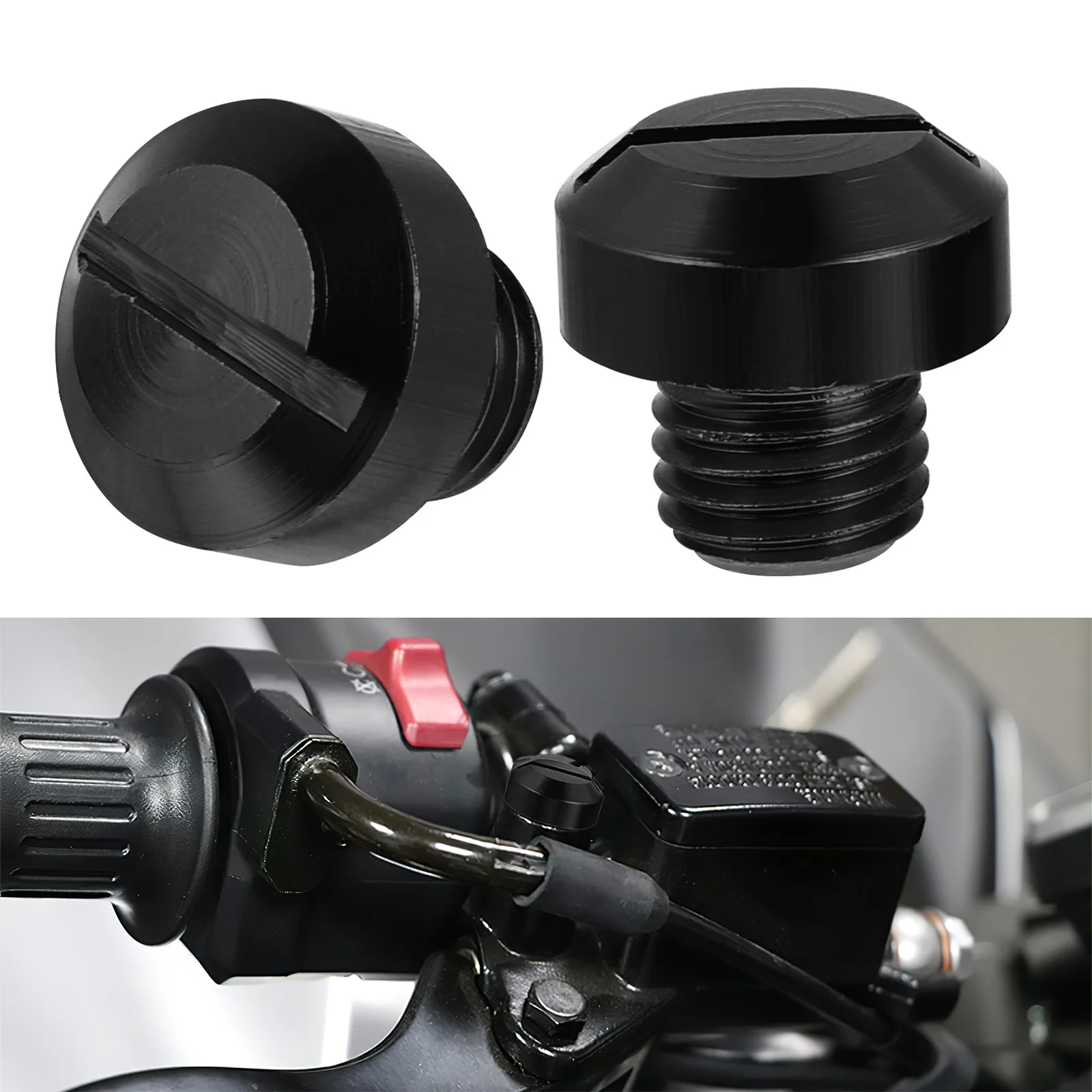 

2 Pcs Plugs Mirror Screw Rear View Camera Motorcycle Blind Aluminum Alloy Hole Screws