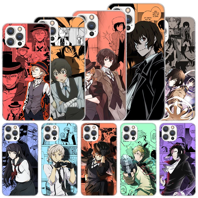 Bungo Stray Dogs Manga Soft Case For iPhone 16 15 Plus 11 12 13 Mini 14 Pro Max Apple Phone Cover X XS XR SE 7 8 SE Coque 11 12 