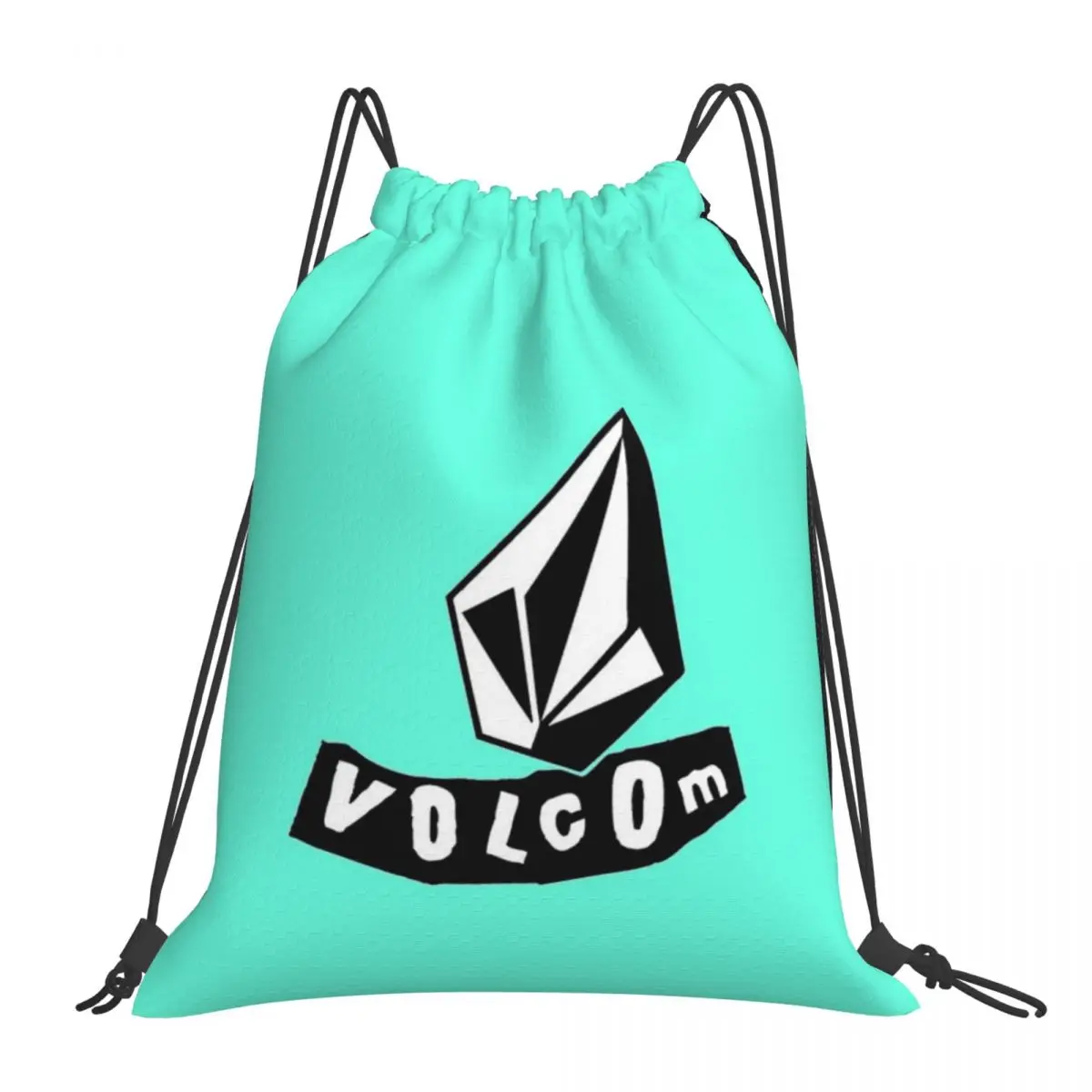 Volcom 로고 백팩, 패션 휴대용 드로스트링 백, 잡화 가방, 여행 학교 책 가방