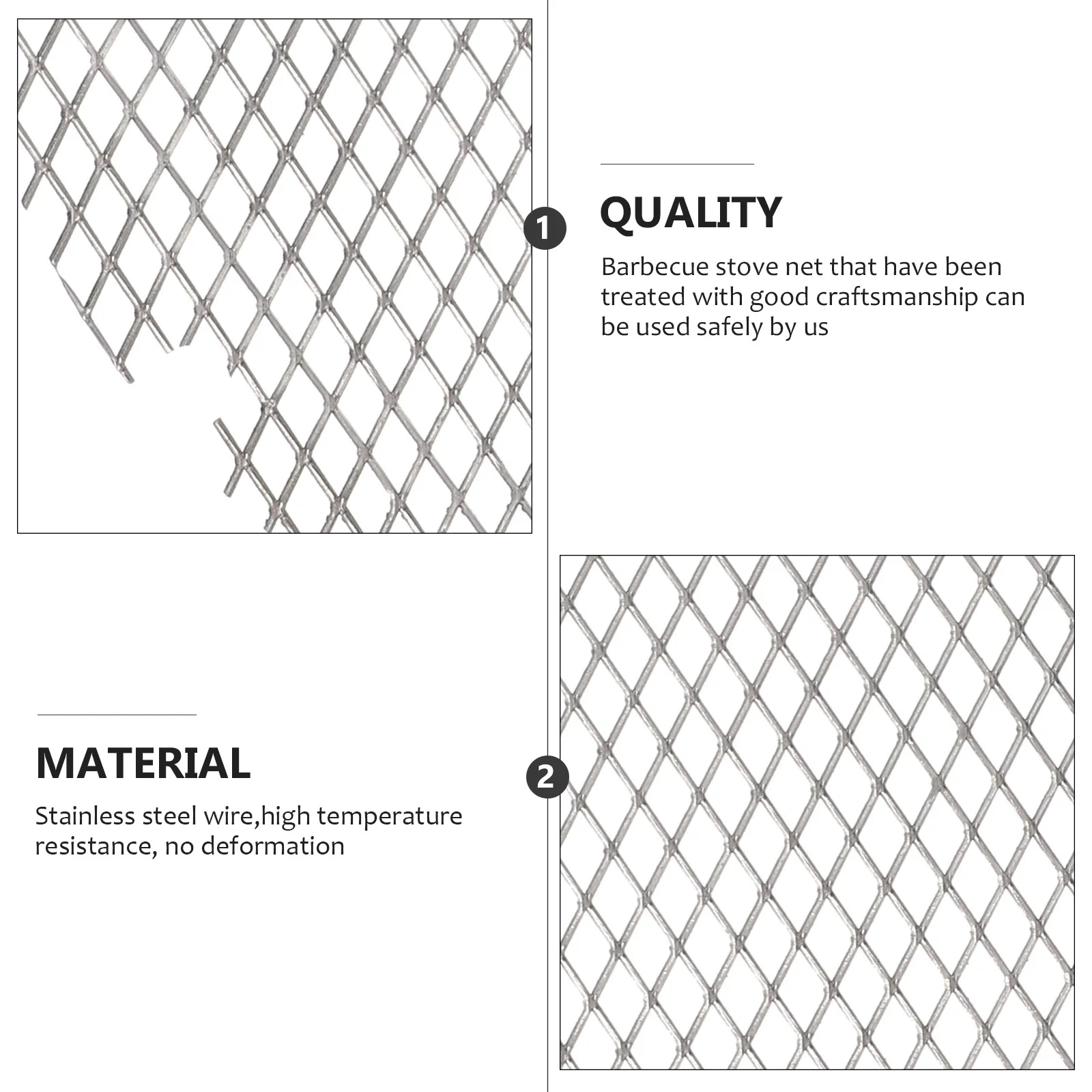 

Stainless Steel Stove Net Barbecue Grill Mesh For Camping Picnic Outdoor Cooking Silver Lightweight High Temperature