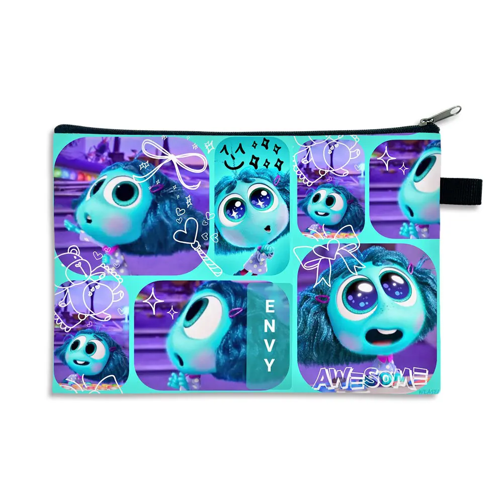 15 stylów Disney Inside Out 2 Cartoon Wallet Bing Bong Joy Sadness Anger Disgust Cute Anime Print Coin Purse Portable Storage Bag