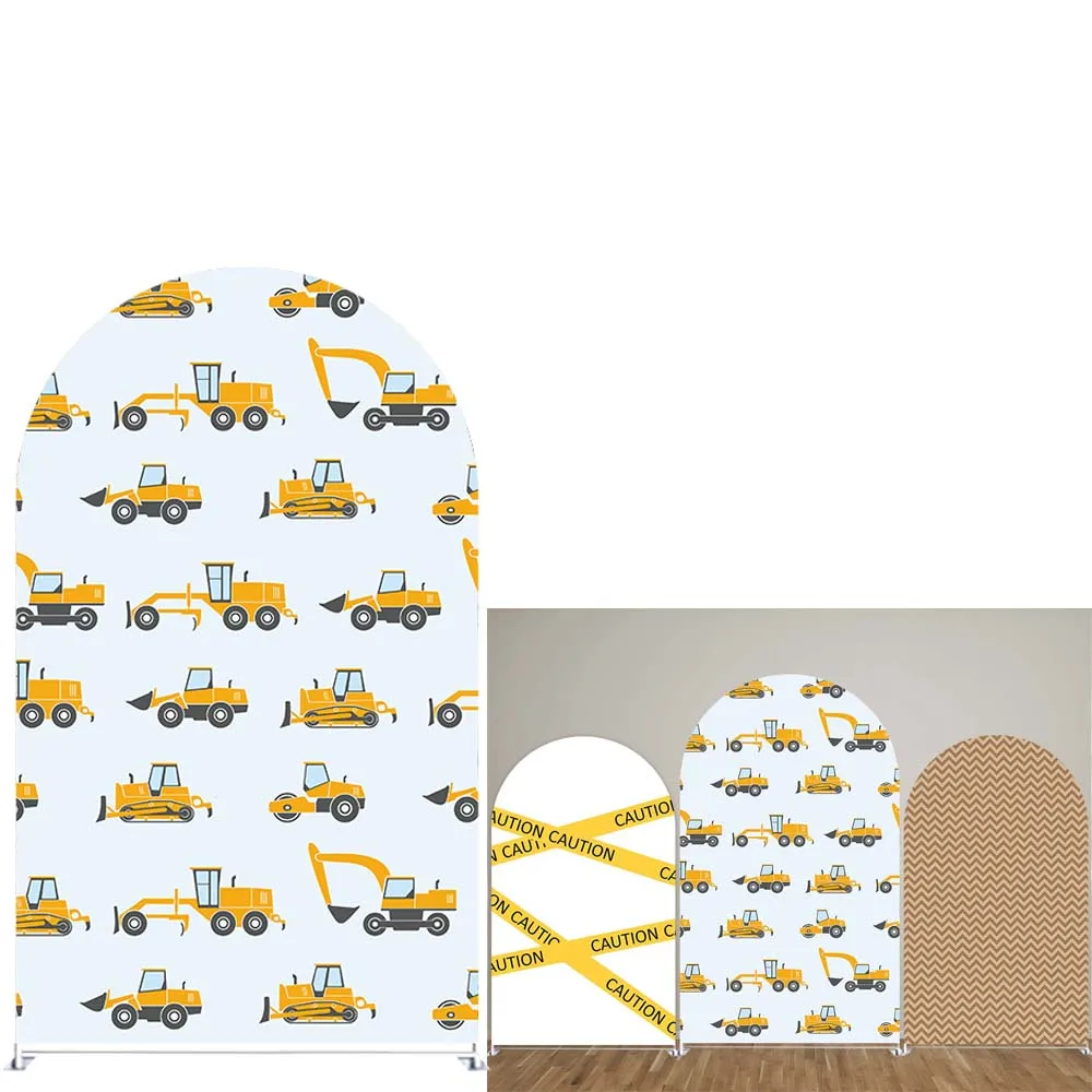 Capa para Festas de Aniversário, Cartoon Engenharia Veículo Imprimir Arco, Fotografia Decoração Props, Menino Recém-nascido