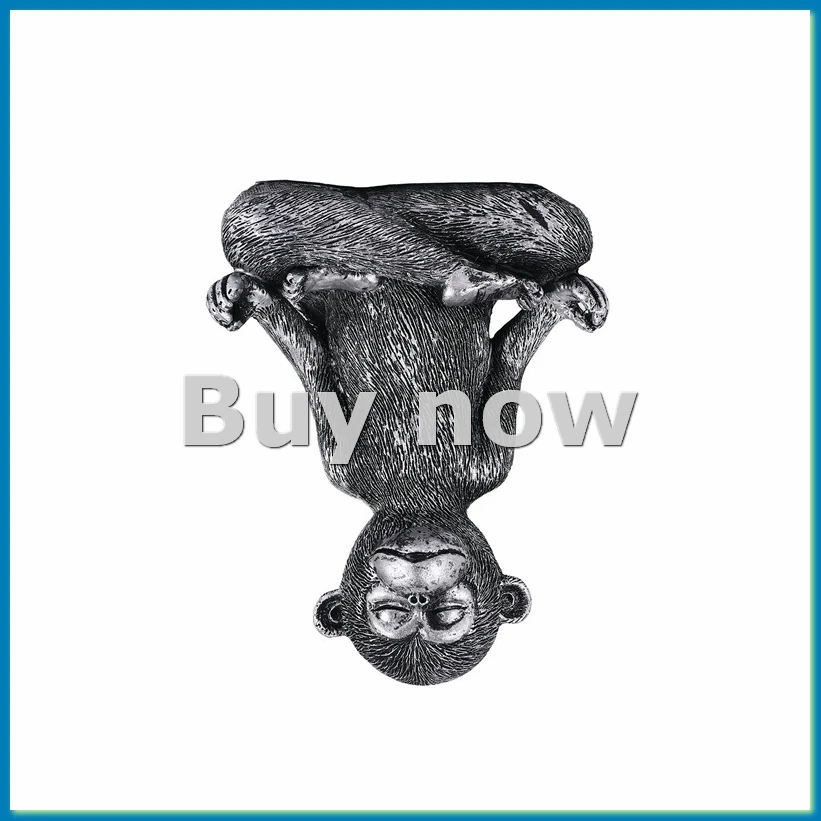 Meditating Monkey Statue Resin Yoga Buddha Figurine Home Decorative Sculptures for Patio Living Room Yard Outdoor-ABHG