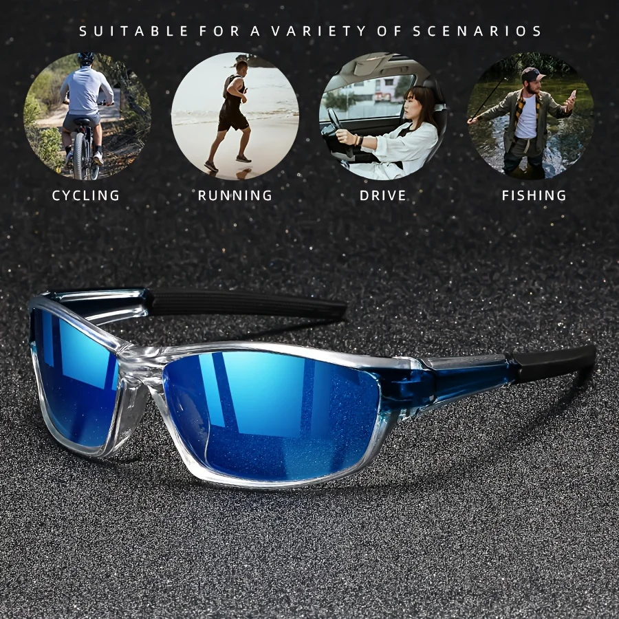 2pairs Sports Polarized Sunglasses for Men Lightweight Night Vision Male Shades Cycling Driving Fishing Fashion Mirror Sunglass