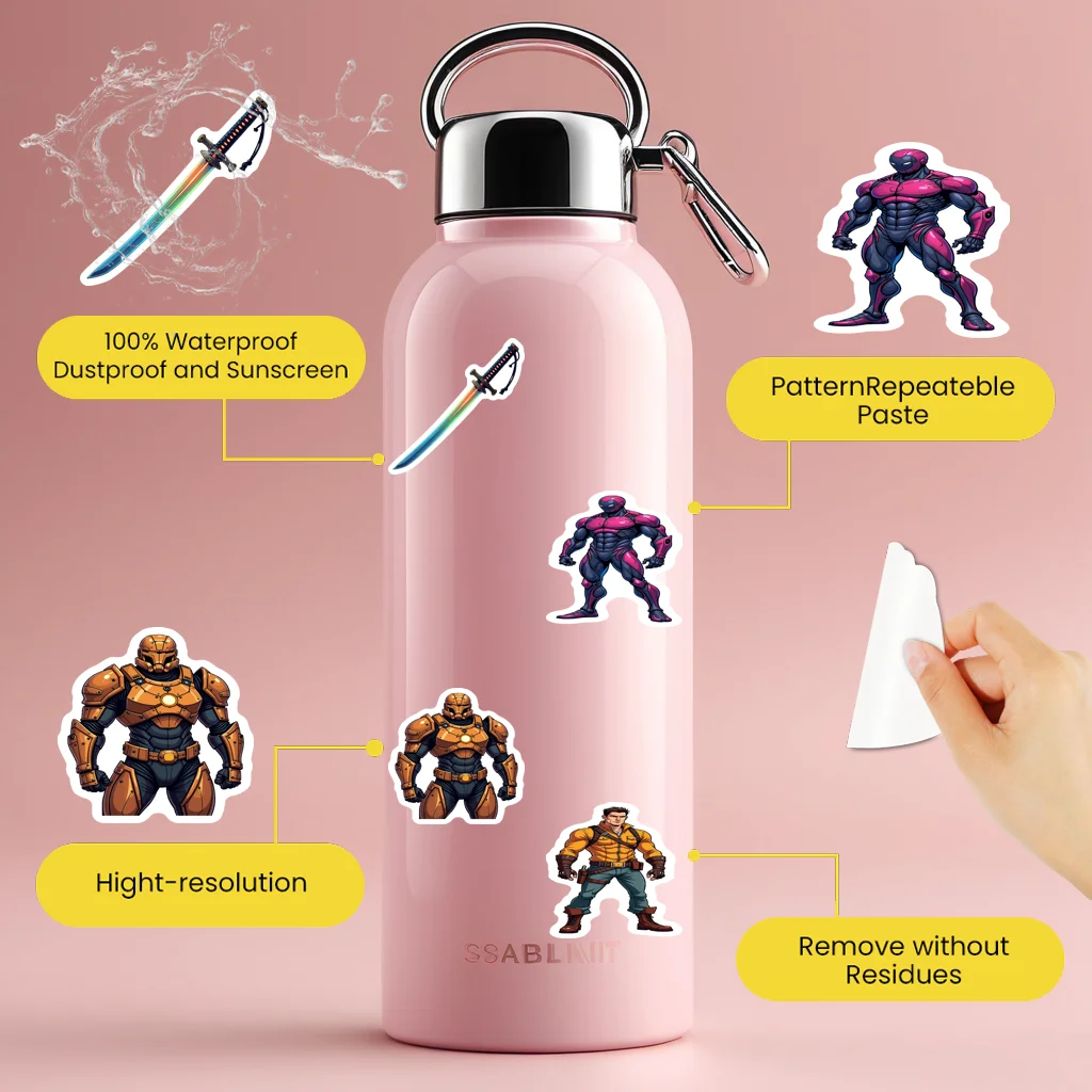 35pcs Comic Sci-fi Stickers Futuristic Adventure Graffiti Decals PVC Sticker For Fridge Suitcase Laptop