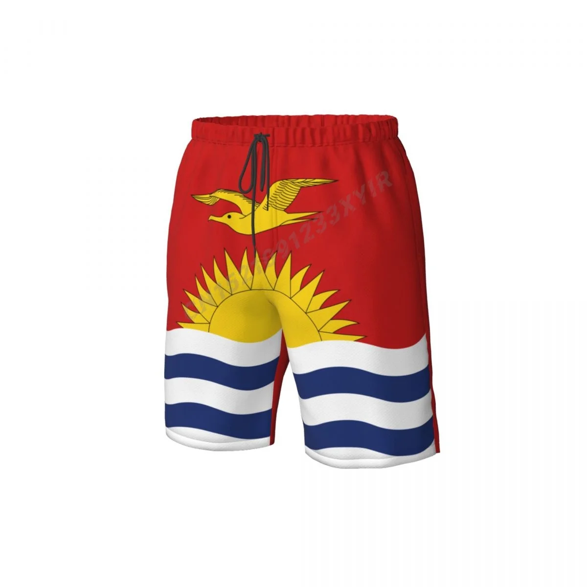Verão masculino kiribati bandeira praia calças shorts surf M-2XL poliéster roupa de banho correndo