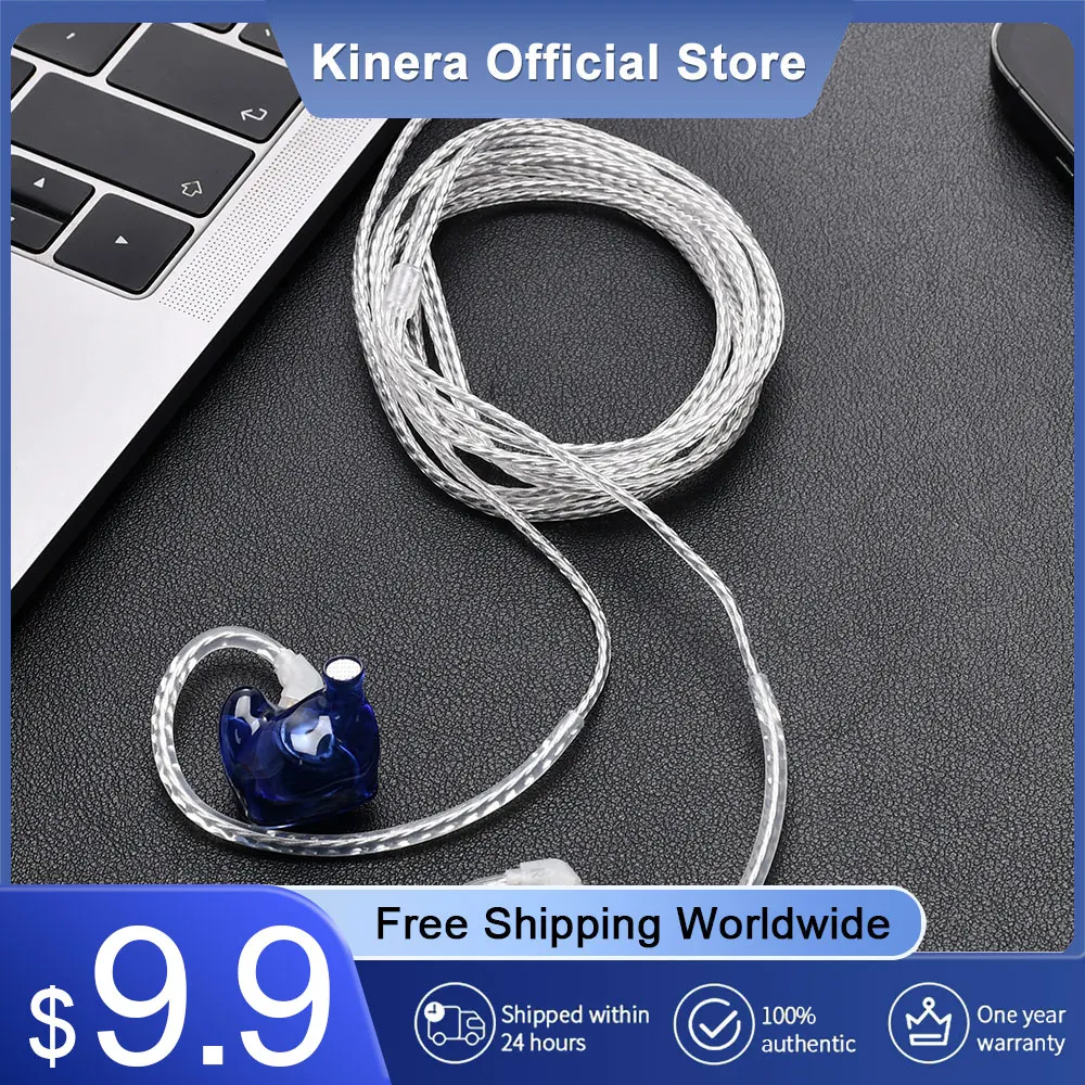 

New Kinera Celest Icelis Earphone Cable 3.5mm Plug Oxygen-free Copper Silver Plated 0.78 2pin Headphone Wire Headset Accessories
