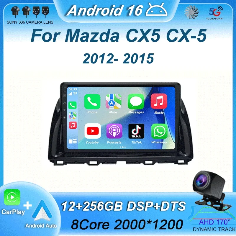 

10.1-дюймовый мультимедийный видеоплеер на Android 16 для Mazda CX5 CX-5 2012-2015, автомобильная магнитола с GPS-навигацией, стереосистема 2DIN, 4G