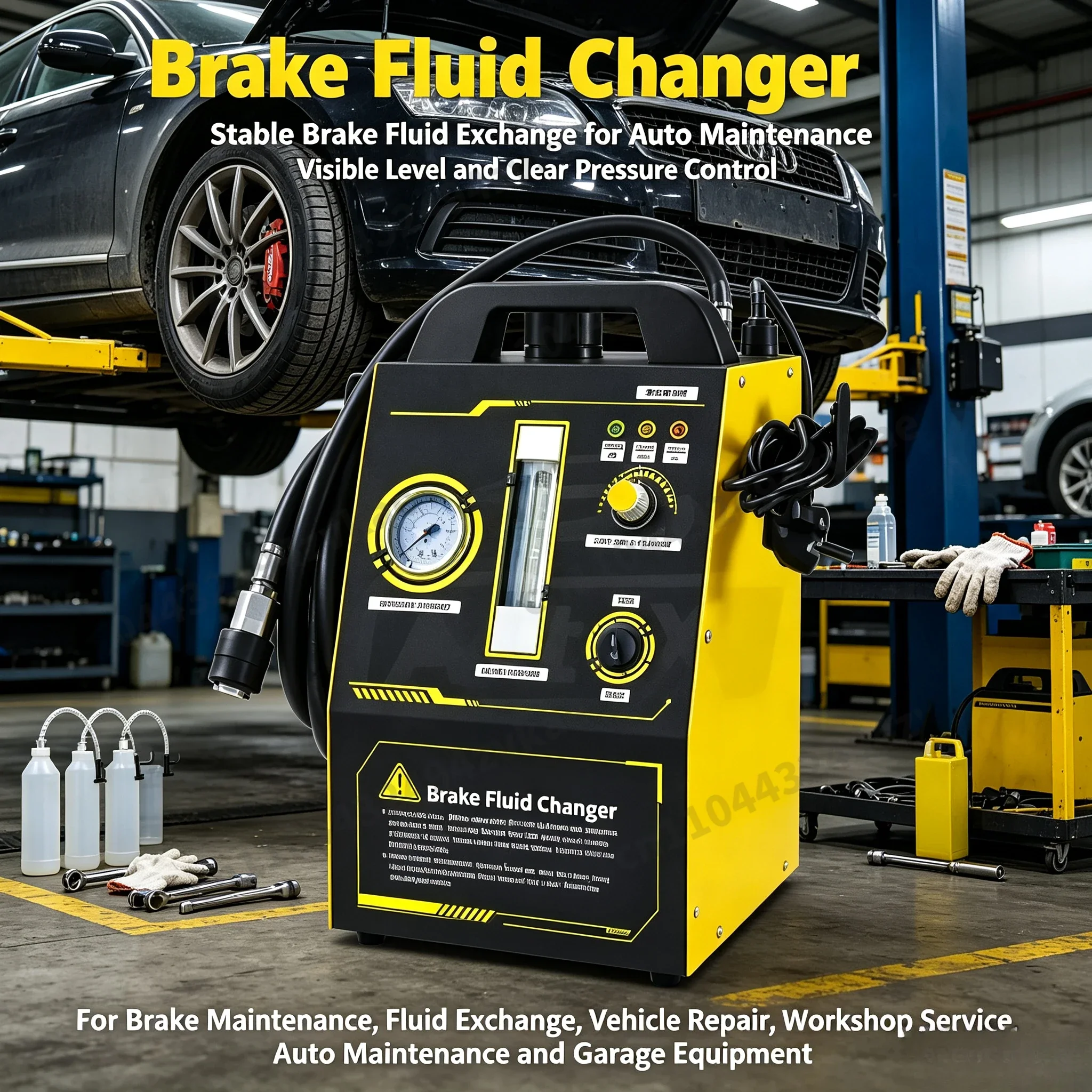 BE606 Automatic Car Brake Fluid Exchange Machine, New Auto Brake Oil Replacement Equipment, Pressure‑Adjustable Brake Bleeder