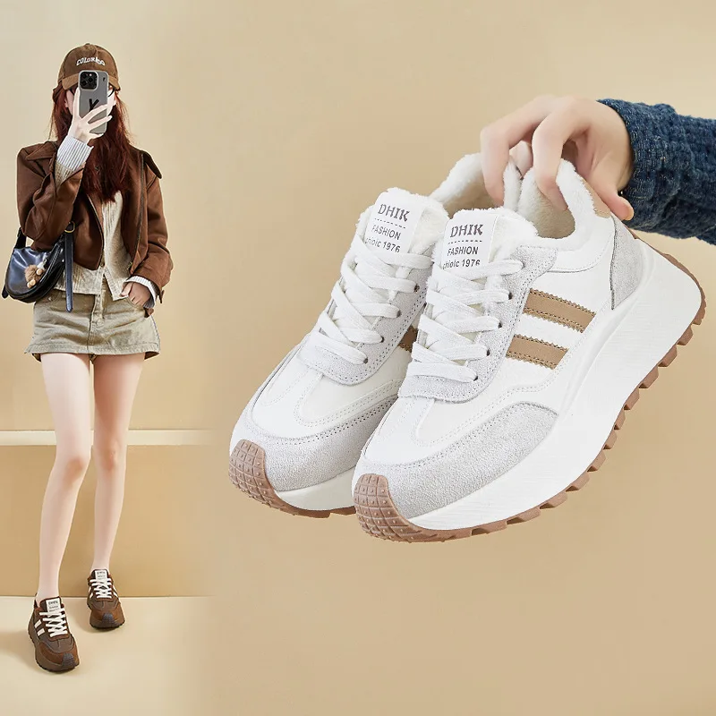 

Женские повседневные кроссовки на флисовой подкладке в стиле Dad Sneakers, утепленные, BN033, модные, удобные, всесезонные