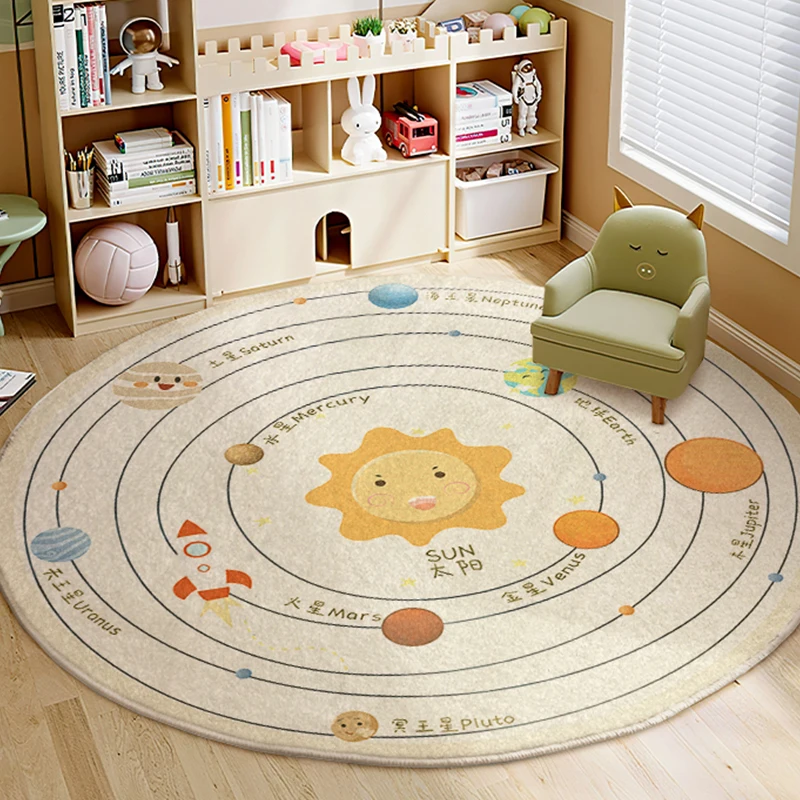 Cartoon Children\'s Bedroom Soft Fall-resistant Carpet Home Living Room Plush Carpets Cute Cloakroom Large Crawling Rug Washable