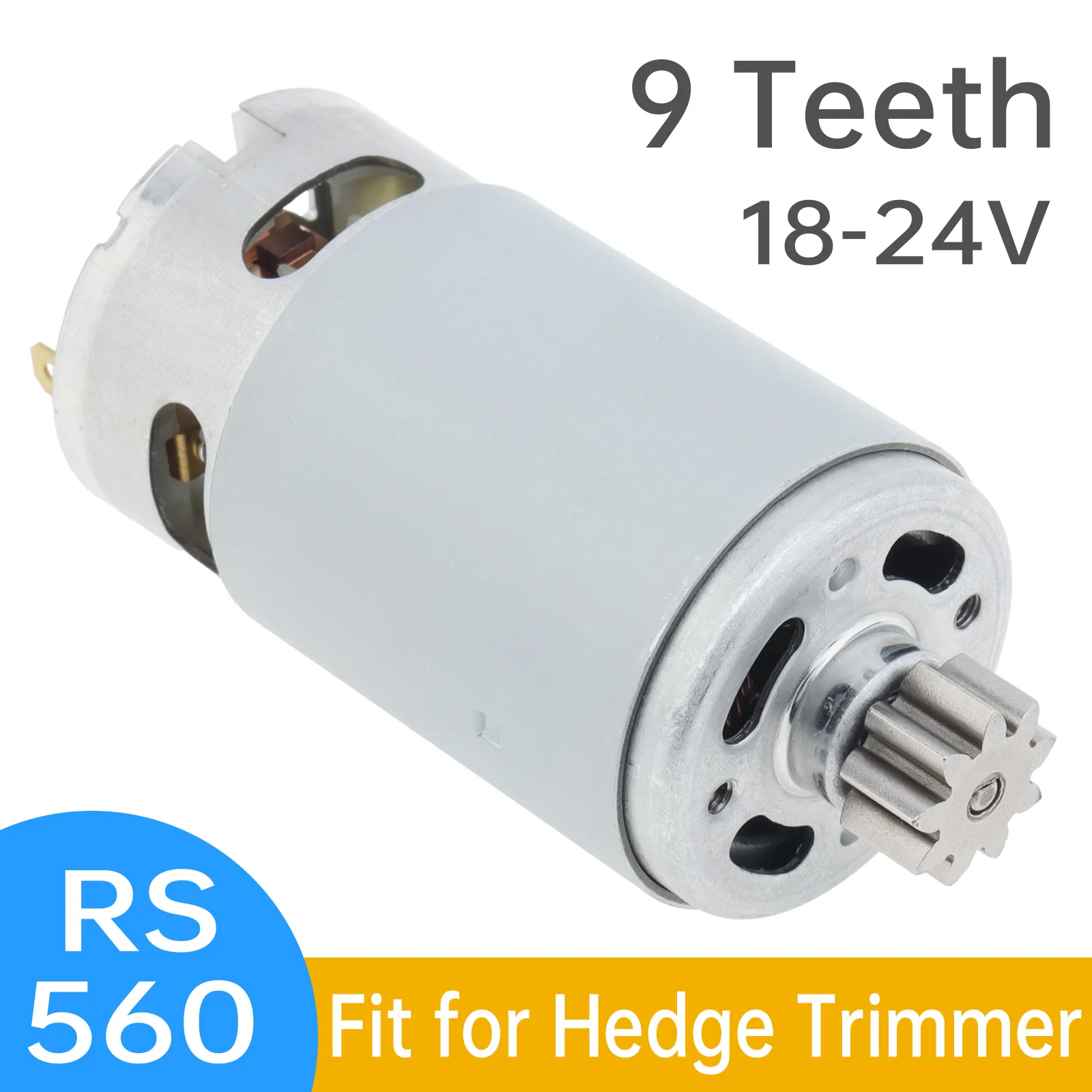 RS560  Hedge Trimmer Motor 18V - 24V Hedge Cutter DC Motor with 9 Teeth Gear, RS560 DC Motor
