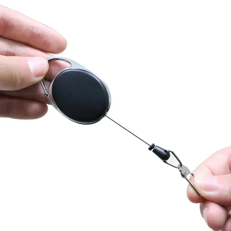 Retractable Key Chain Reel Badge Holder Fly Fishing Zinger Retractor with Quick Release Spring Clip Fishing Accessories
