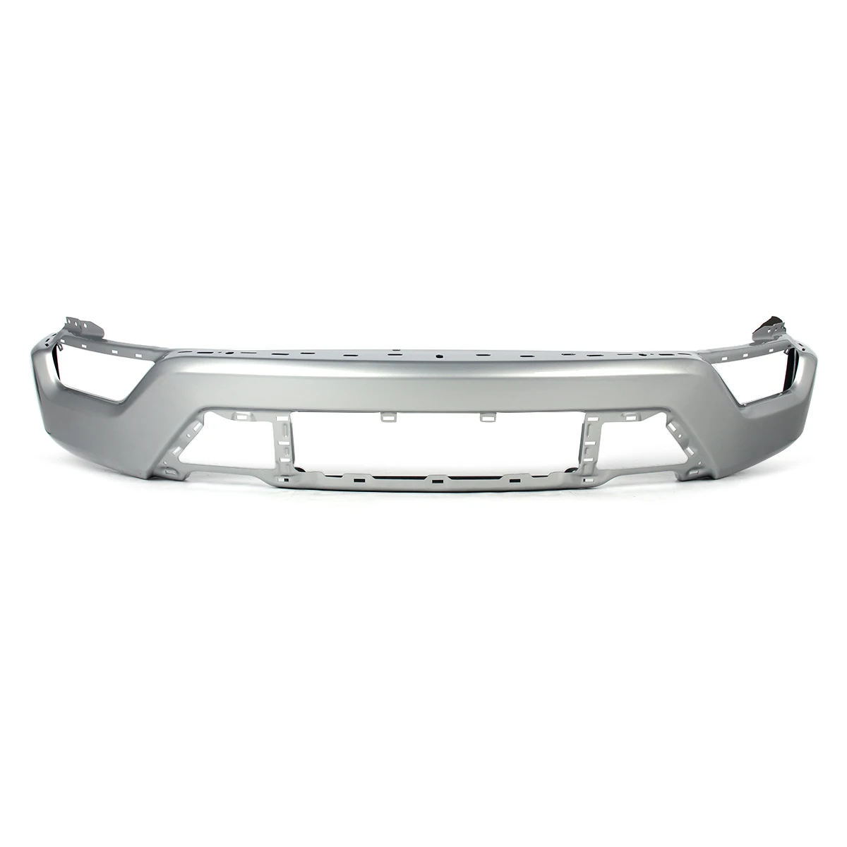 Iconic Silver Proctive Bumper Steel Front Bumper Face Bar with Fog Lights Hole For Ford F150 2021-2024 Front Surround Body Kit