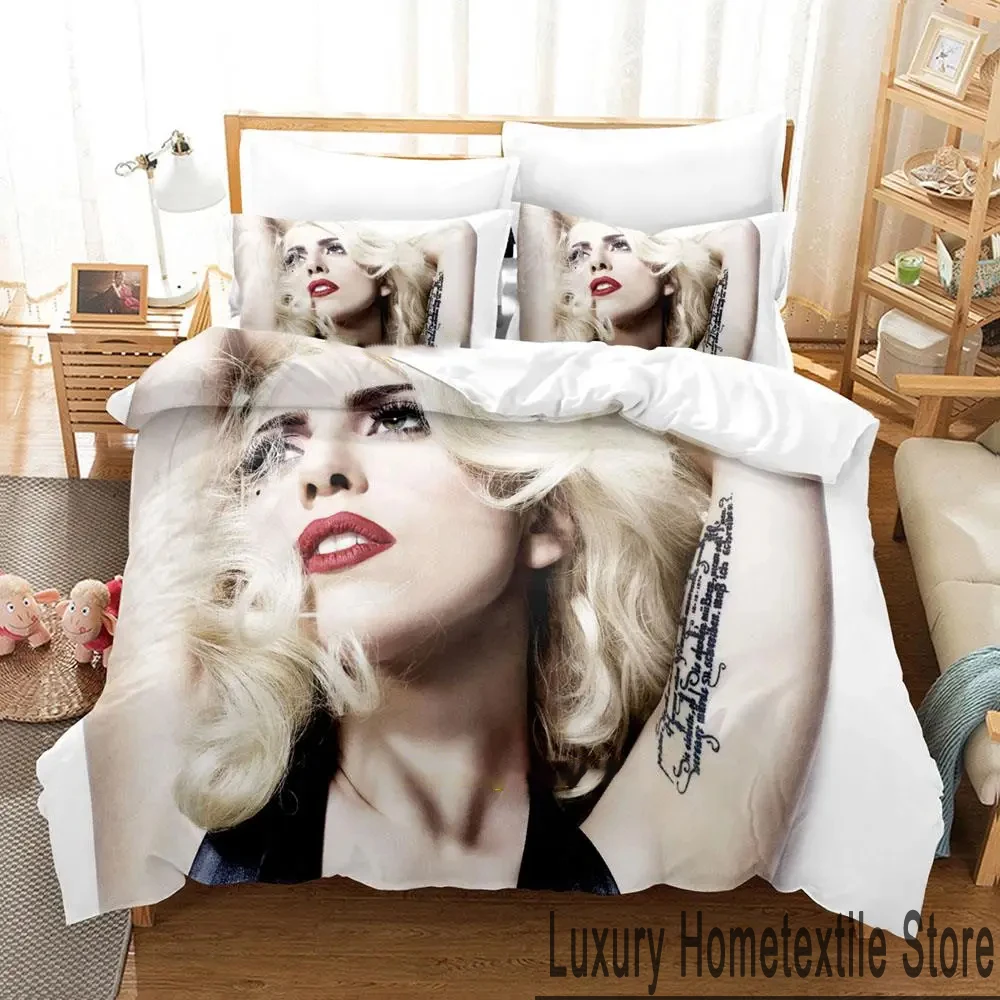 

3D Print Lady Gaga Bedding Set Boys Girls Twin Queen King Size Duvet Cover Pillowcase Bed boys Adult Home Textileextile