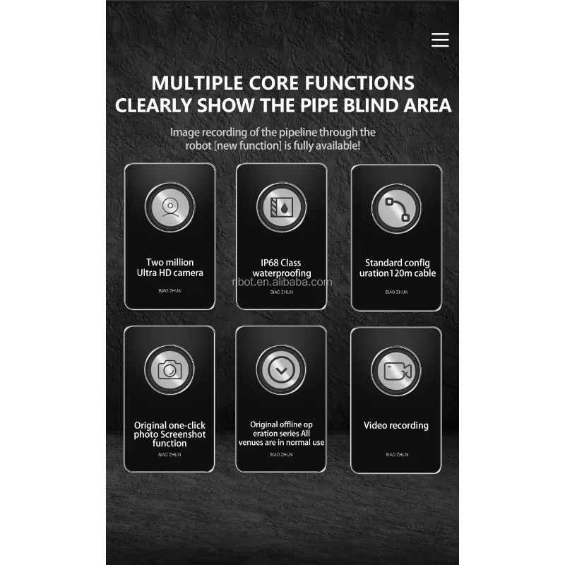 RJ-BOT K22-B CCTV التفتيش الصناعي Ro bot مع عين السمكة كام عصر CMOS الاستشعار للرؤية الليلية للكشف الداخلي لخطوط الأنابيب #6