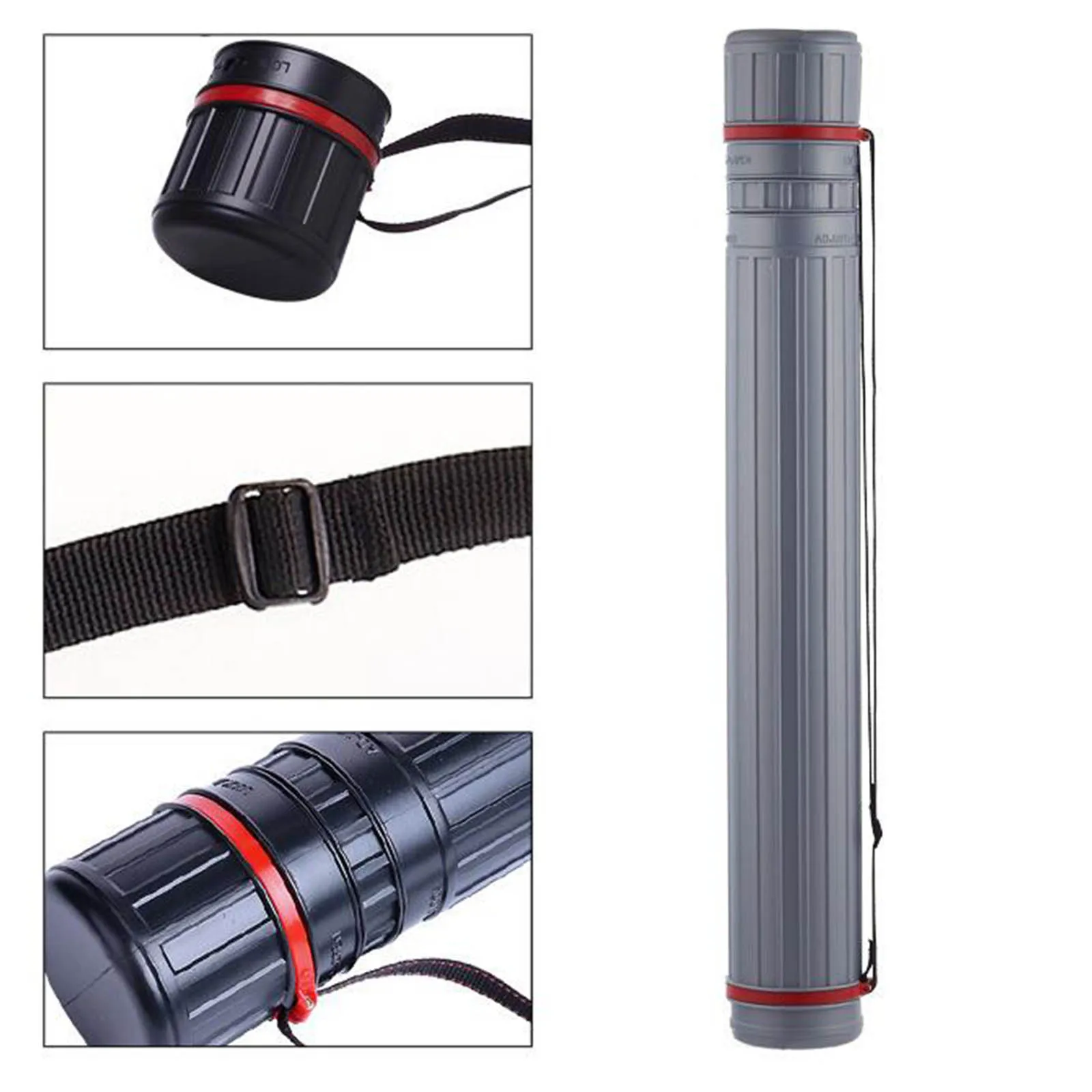 Expandable Document Poster Tube with A Carry Strap Caps storage tube box poster strap carrying carry for Drawings Paper