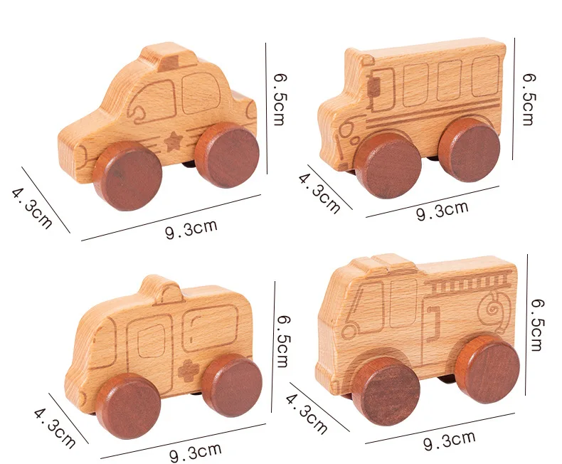 Nuovi blocchi di costruzione per bambini giocattolo auto in acero mogano auto d'epoca noce nera regalo giocattolo auto in legno di faggio giocattoli educativi Montessori