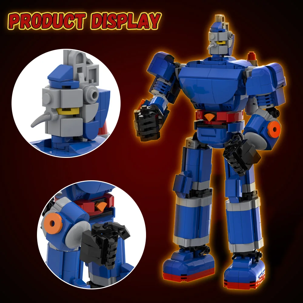 MOC Manga japonesa 28 Gigantoreds Robot de bloques de construcción modelo Gokineds azul mecha Tetsujineds ladrillos juguete ensamblado regalo para niños