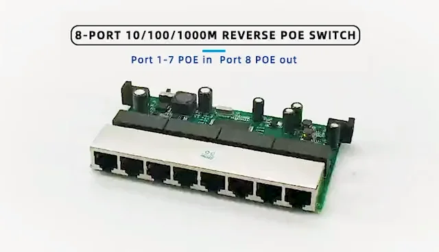 شرائح ريالتيك عكس POE التبديل لوحة دارات مطبوعة 8 ميناء 10/100/1000 متر إيثرنت عكس RPOE التبديل دعم Vlan