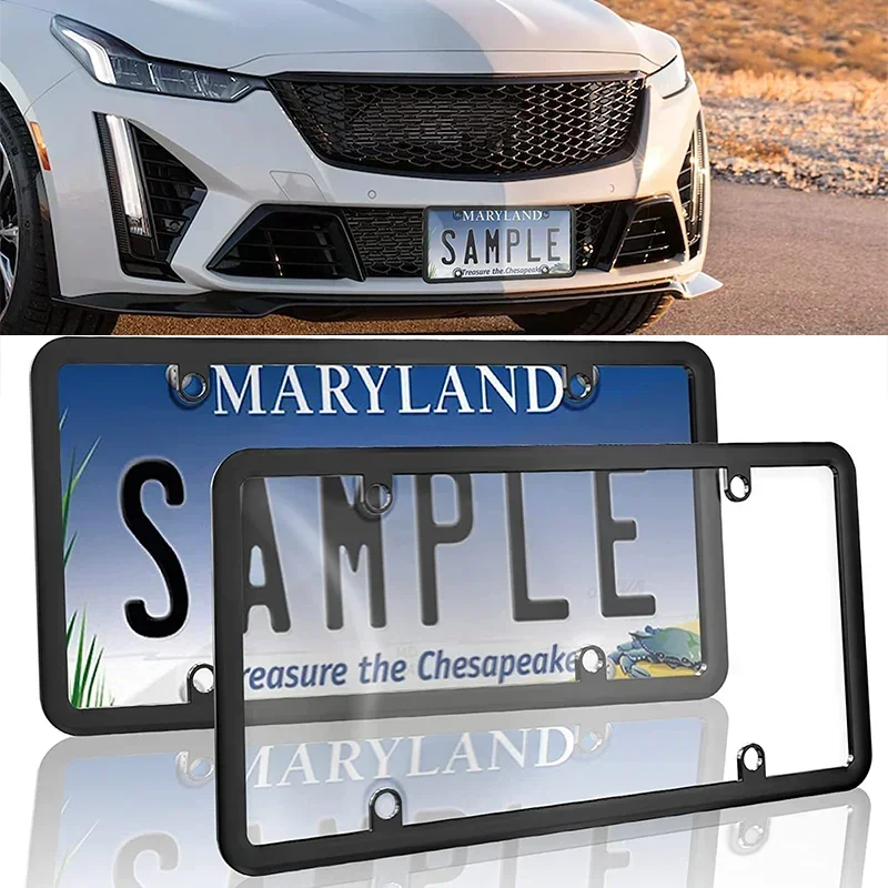 Universal American License Plate Frame with Screws Number Plate Car Plate Frame 6Inchx12inch for Truck Vehicles Auto