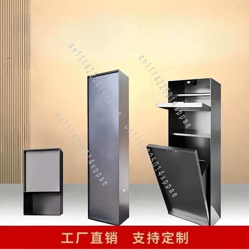 Trash Can Toilet Edge Concealed Toilet Stainless Steel Niche Embedded