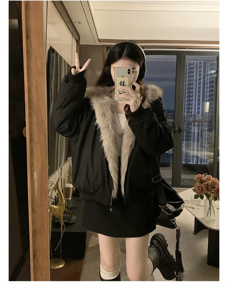 Two-sided Wear Imitation mink velvet Fur Hooded Cotton Padded Jacket Fashion New Winter Jackets Women's Short Loose Coats Trend 141 Sba1908fbf1ba4179b1abfb166b5fd9b3I