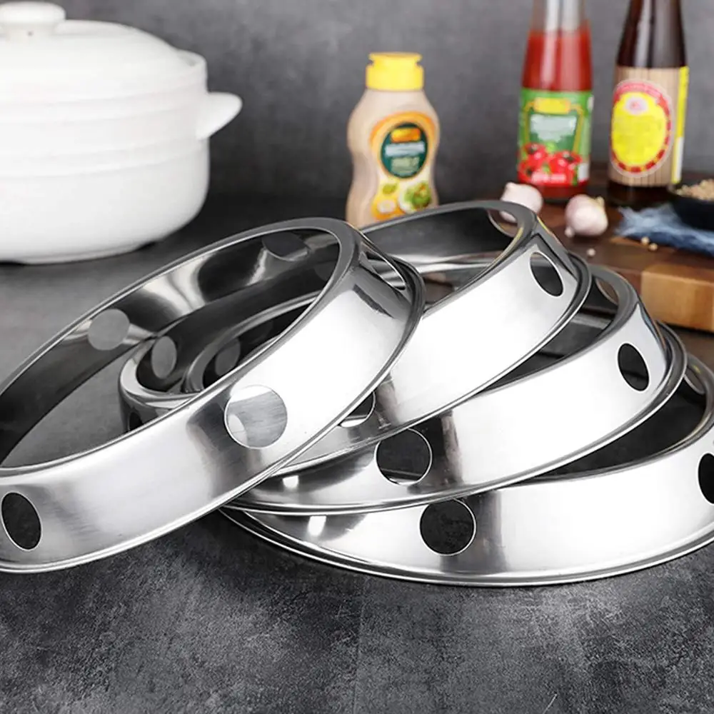 Stainless Steel Pots Rack Wok Ring Kitchen Round Support Round Type Holder Kitchen Supplies Utensils