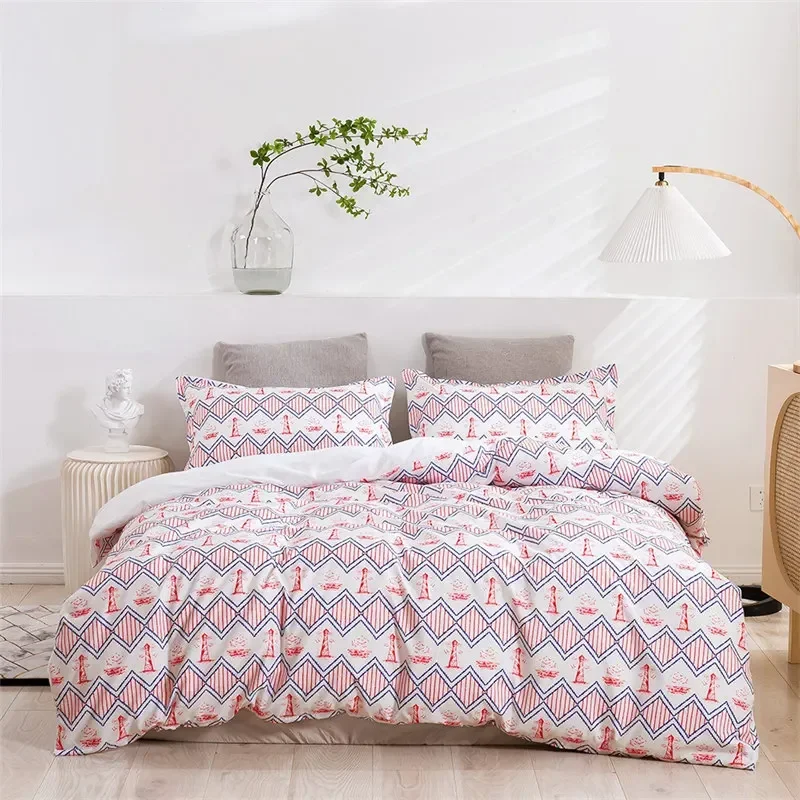 Simple Flowers Leaves Duvet Cover Geometric Floral Bedding Set King For Kids Teens Microfiber Cartoon Animals Comforter Cover