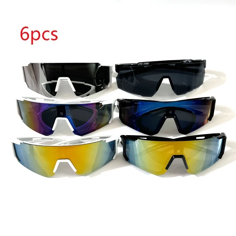 

6PCS New Men's Bicycle Sunglasses Fashionable Cycling Sunglasses Suitable for Outdoor Travel and Sports