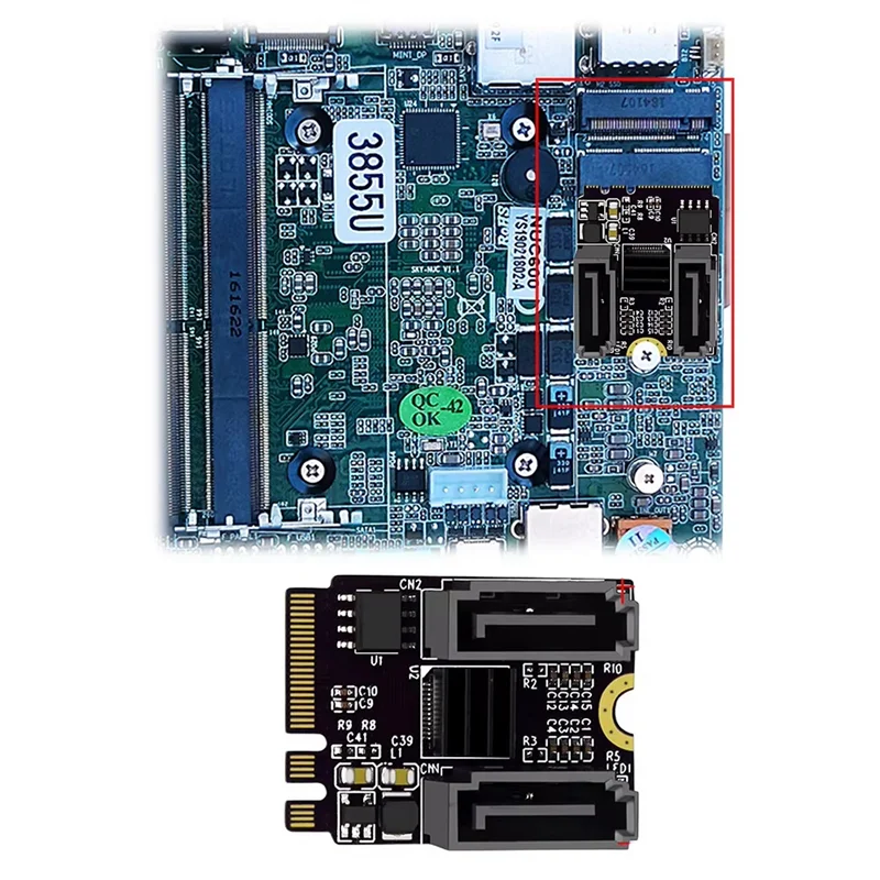 

5 шт. M2 к SATA3.0 адаптер карты расширения PCI-E3.0 KEY A + E WIFI M.2 к SATA адаптер карты расширения без установки драйвера