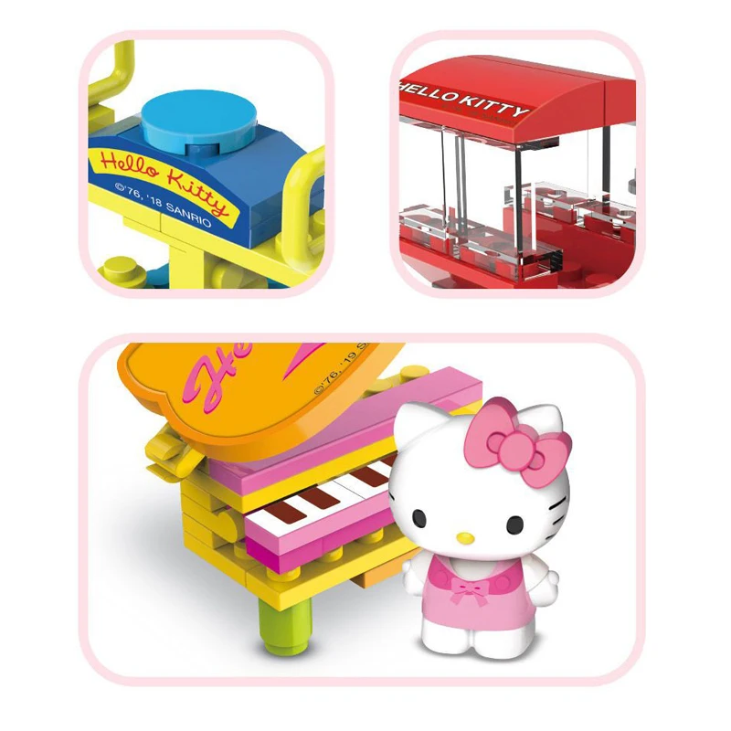 Chaosheng Anime Hello Kitty Sanrio regalo giocattolo per ragazze uovo attorcigliato Puzzle per bambini assemblaggio Building Block giocattolo per