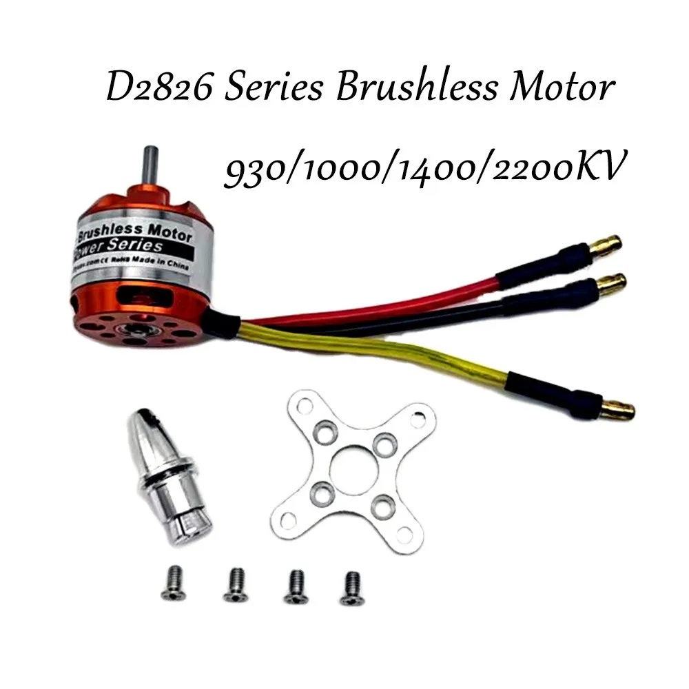 

1Pcs D2826 Brushless Motor 930KV/1000KV/1400KV/2200KV for Drone - 960g Thrust, 3.175mm Shaft, 42.98g, 2-3S LiPo