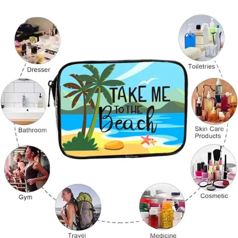 ~1Pcs Summer PVC Travel Toiletry Bag Transparent Makeup Bag Survival Kit Beach Cruise Swimming Nurse Teacher Dance Cheer Gift