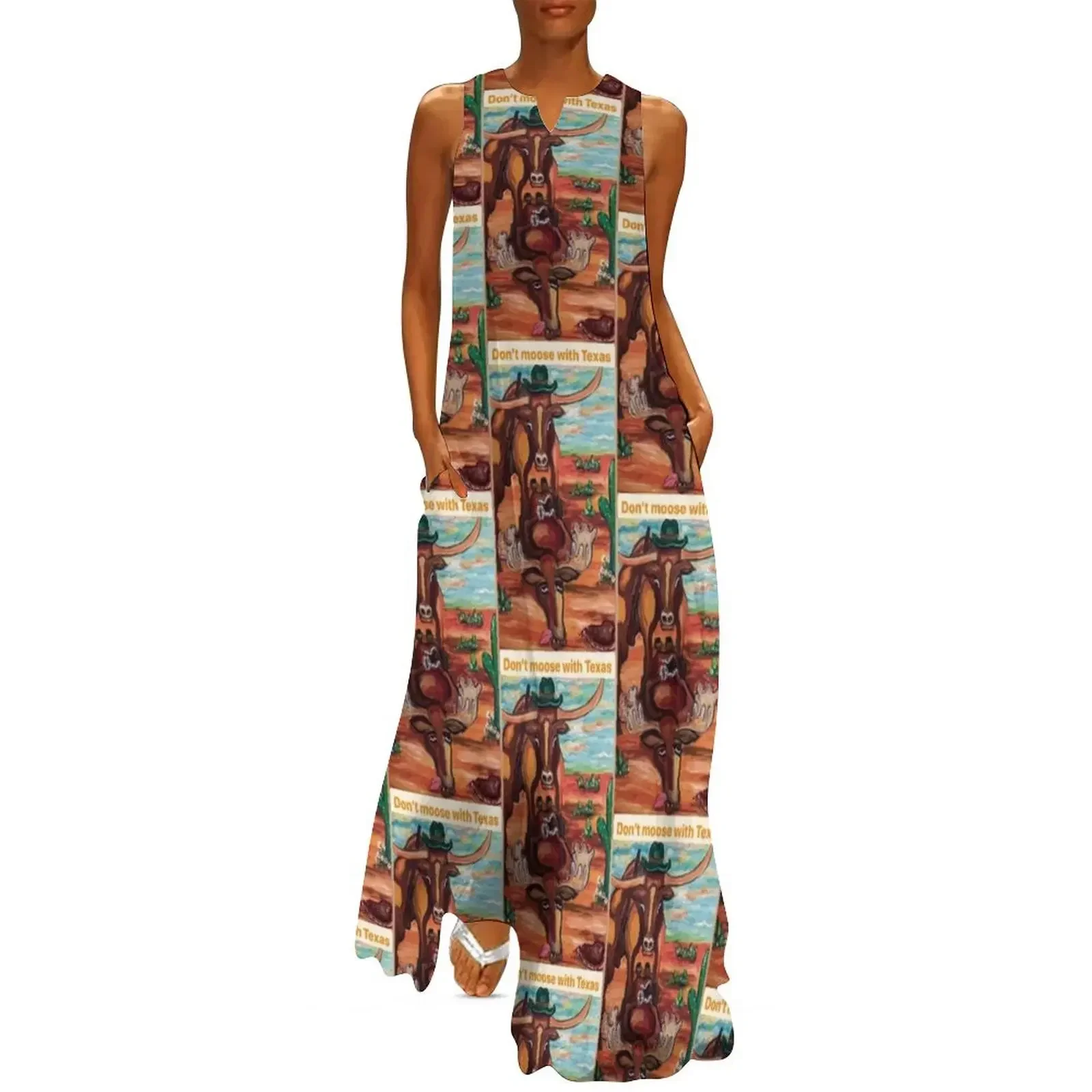 

iarthappy moose madnesss ,don't moose with Texas Long Dress loose summer dress Dress