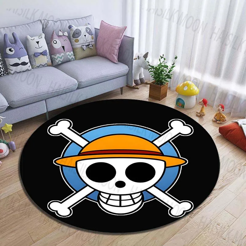 5 Sizes One Piece Manga Printed Round Carpet Living Room Sofa Table Carpet Large Pet Mat Soft Round Rug Home Decor Holiday Gifts