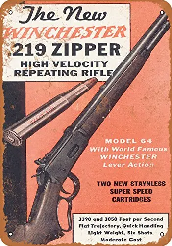 Wall-Color  Metal Sign - 1920 Winchester .219 Zipper Cartridges - Vintage Look